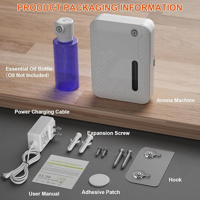 Waterless Essential Oil Diffuser for Large Rooms, 250mL Capacity Covers Up to 2300 Sq Ft, Programmable Timer, Quiet Aromatherapy Diffuser for Home, Office & Commercial Use
