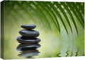 wall26 Canvas Print Wall Art Black Rocks on Seren Green Tropical Lake Floral Nature Photography Realism Bohemian Scenic Relax/Calm Cool for Living Room, Bedroom, Office - 24"x36"