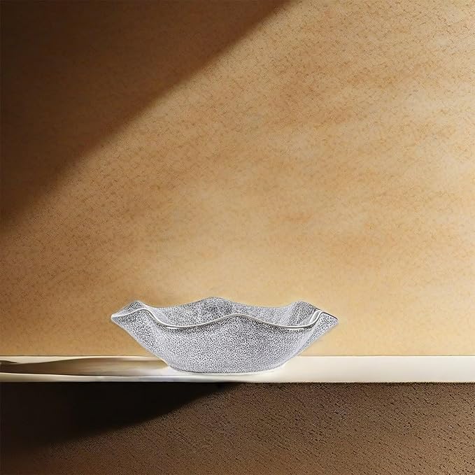 2Pcs Ceramic Jewelry Dish - Lotus Leaf Shape, for Ring Holder Necklace Small Key, Suitable for Mother Friend Sister, Gifts for Women, Cute Plate Trinket Tray, Home Decor (Grey - 2Pcs)