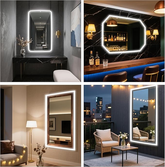 Vanity Mirror Lights, 13FT White LED Light Strip with Button Control & Dimming, USB Powered Makeup Lighting for Vanity Table, Bathroom & Bedroom Mirror Lights Stick on(Mirror Not Included)