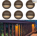 GKOLED Low Voltage LED Deck Lights, 12V AC/DC Landscape Step Railing Fence Light, 2W 2700K Accent Lighting Fixture, Die-cast Aluminum, Dark Brown, 6-Pack