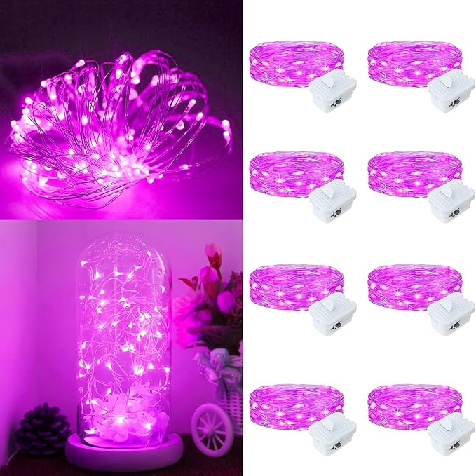 12Pack Fairy Lights Battery Operated, 7ft 20 LED 3 Modes Speed Twinkle Mini String Lights Waterproof Silver Wire Firefly Starry Lights for Mason Jars Wedding Party Christmas Decorations