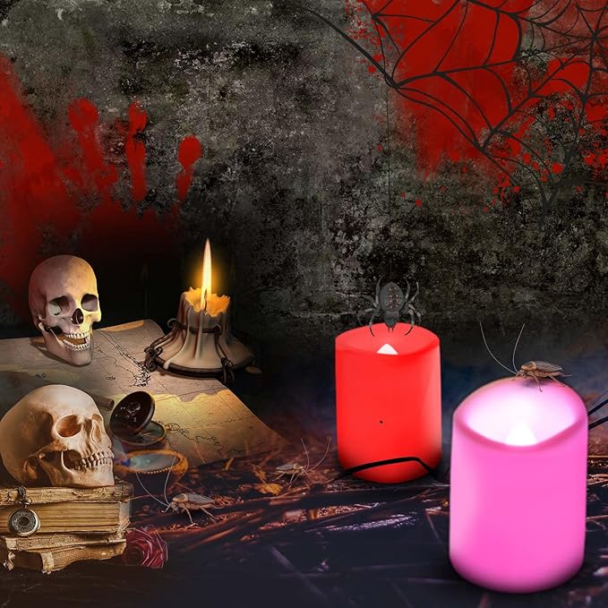 12PCS Colored Flameless Flickering Remote Control Led Votive Tea Light Timer Candles/Color Changing Battery Operated LED Tealight Fake Candle for Outdoor Halloween Pumpkin Light Christmas Decorations