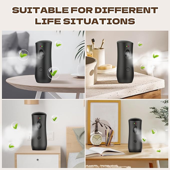 2 PACK Automatic Air Freshener Spray Dispenser | Adjustable Aromatherapy Machine for Homes, Bedrooms, Bathrooms, Offices, Hotels, and Commercial Spaces