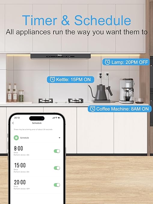 EIGHTREE Mini Smart Plug 5GHz Wi-Fi Compatible 15A, Smart Plugs That Work with Alexa & Google Home & SmartThings, Energy Monitor, Remote Control, Timer & Schedule, Wi-Fi Plugs