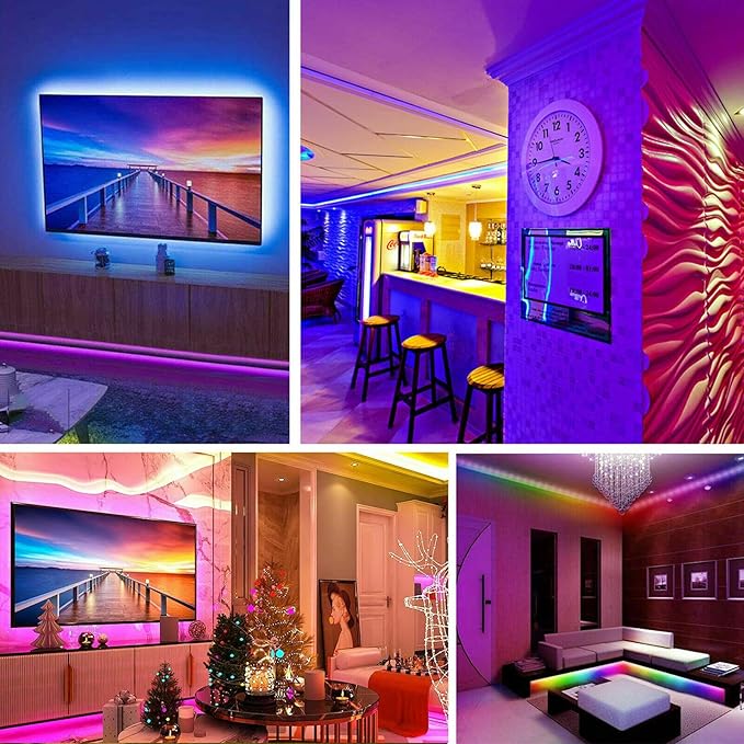 32FT Flexible 3528 RGB LED SMD Strip Light Remote Fairy Lights Room TV Party Bar (3528 16.4FT Full KIT)