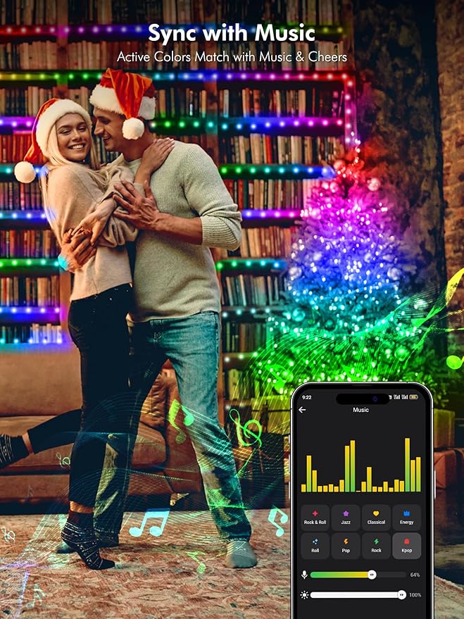 BrizLabs Smart Fairy Lights, 33ft 100 LED Color Changing Fairy Lights Work with Alexa/Google Home, WiFi Pastel Easter Light Dimmable RGB Twinkle Starry Light for Xmas Tree Home Party Easter Halloween