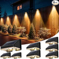 Solar Fence Lights Outdoor 8-Pack | IP67 Waterproof Wall Lights | Dusk to Dawn Auto-On/Off, Easy to Install | Decorative Solar Lights for Deck, Patio, Yard, Step, Garage, Pool (Warm White)