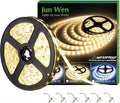 16.4ft Warm White Led Strip Lights, 12V Outdoor Led Strip Lights Waterproof Flexible Led Light Strip Indoor Plug in Cuttable SMD2835 Led Strip Light for Bedroom Cabinet Kitchen TV Hallway Bar
