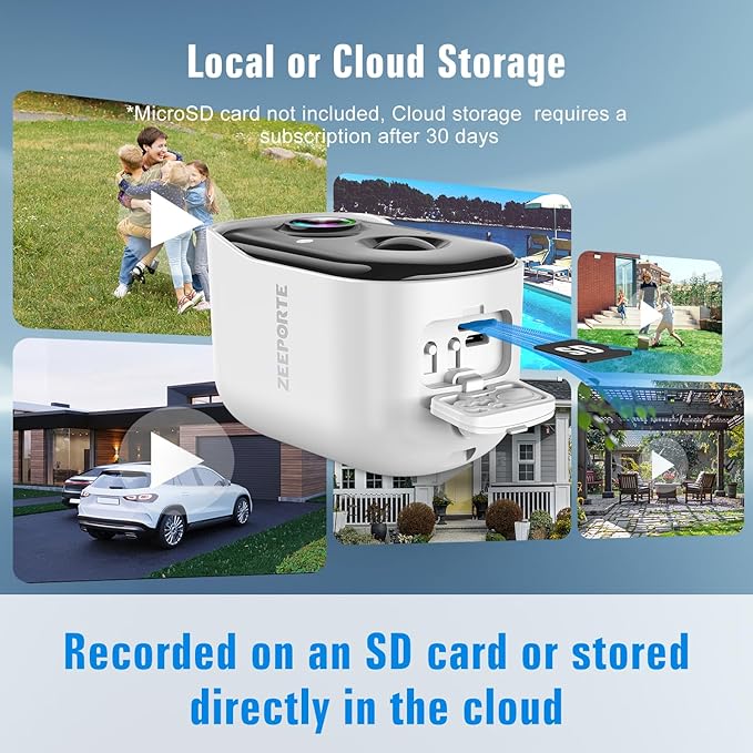 Security Cameras Wireless Outdoor, 2K Cameras for Home Security with Color Night Vision, SD/Cloud Storage,Longer Battery Life, Weatherproof, AI Motion Detection, Spotlight Siren Alarm