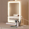 Sweetcrispy 18"x13" LED Vanity Mirror with Lights, Small Smart Makeup Mirror with Touch Control, Dimmable Lighting