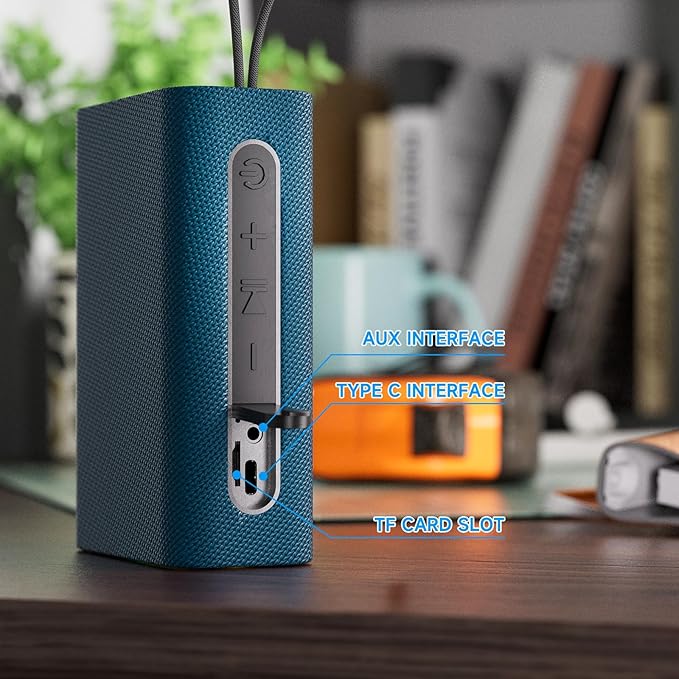 PEICHENG Speaker, Portable Wireless Bluetooth Speakers, Waterproof Loud Stereo Sound with RGB Lights TWS Long Playtime for Home/Party/Outdoor, Electronic Gadget (Blue)