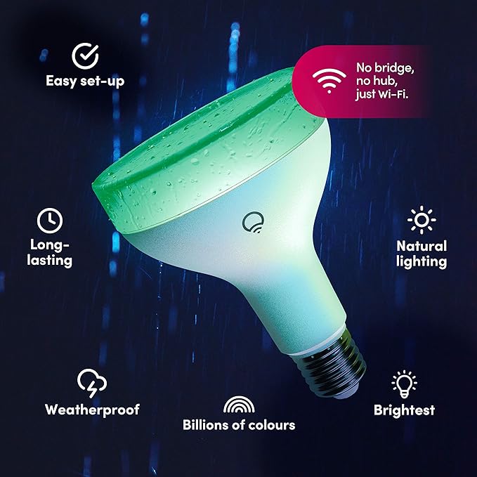 LIFX Color BR30 Smart LED Flood Light Bulb, 1100 Lumens, Dimmable, 2.4GHz Wi-Fi, Billions of Colors and Whites, Compatible with Alexa, Hey Google, HomeKit and Siri, HB2LHB30E26US, 2-Pack