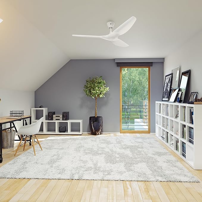 Big Ass Fans Haiku L Indoor Ceiling Fan with LED Light – 60 Inch Smart Ceiling Fan, Whisper-Quiet Permanent Magnet Motor, Wi-Fi App Control, Alexa & Google Compatible, Design for Medium Rooms, White