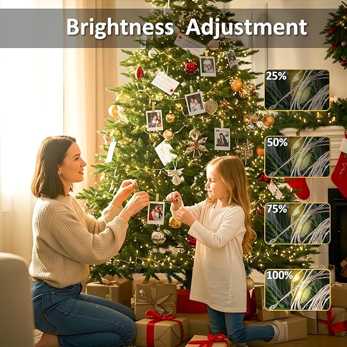 suddus 16ft 50 LED Fairy Lights with Clips for Pictures, Photo Lights with Remote USB Powered & Battery Operated with 22 Clear Clips, String Lights for Party, Bedroom, Decoration, Warm White