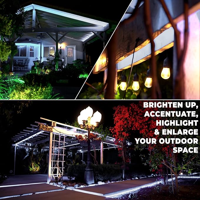 WYZworks 576LEDs, 50ft LED Outside Rope Lights, Waterproof Permanent Outdoor ETL Certified Connectable Clear Tube, Christmas Palm Tree Holiday Decorative Landscape Patio Accent Lighting - Cool White