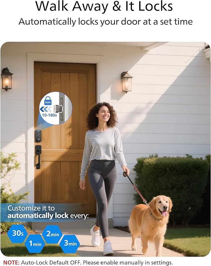Philips Wi-Fi Smart Door Lock Deadbolt with Handle Set, Keyless Entry Door Lock for Front Door Set, Portable Fingerprint Door Lock with App Control, IP53 Waterproof, Auto Lock, Alexa Voice Control