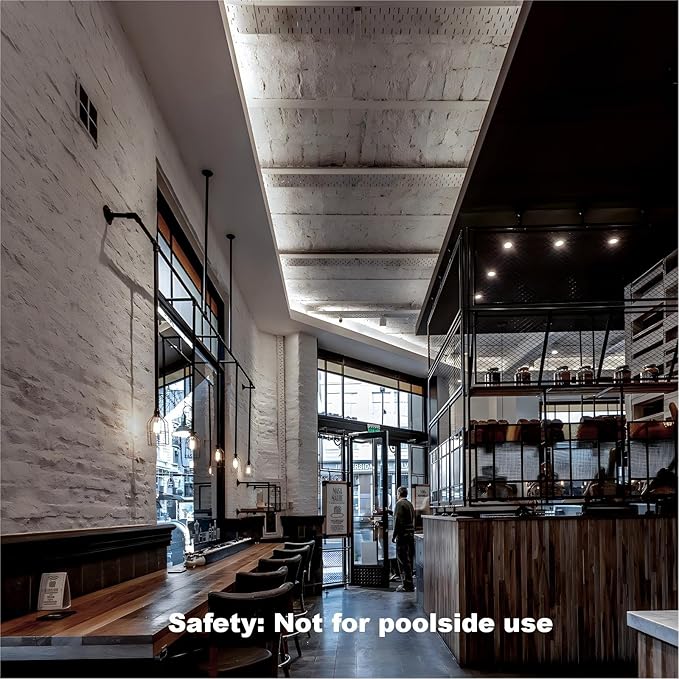 Shine Decor LED Strip Lights 12w Low Consumption, Cold Resistant IP65 Waterproof Outdoor Rope Light 120 VAC, Cuttable Connectable Indoor Lite Lighting Strip 16 FT ETL Listed 7x10mm 6000K Cool White