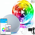 dalattin Smart WiFi Led Lights 130ft, Work with Alexa Google Assistant, APP Voice Remote Control Led Strip Lights RGB Color Changing Music Sync Led Lights for Bedroom Valentine (2 Rolls of 65.6ft)