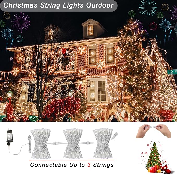 Color Changing Christmas Lights, 35 Colors 33FT 100LED Patriotic String Lights With Remote Clear Wire, Connectable Waterproof Fairy Lights Plug in for Bedroom Indoor Outdoor Party 4th of July Decor