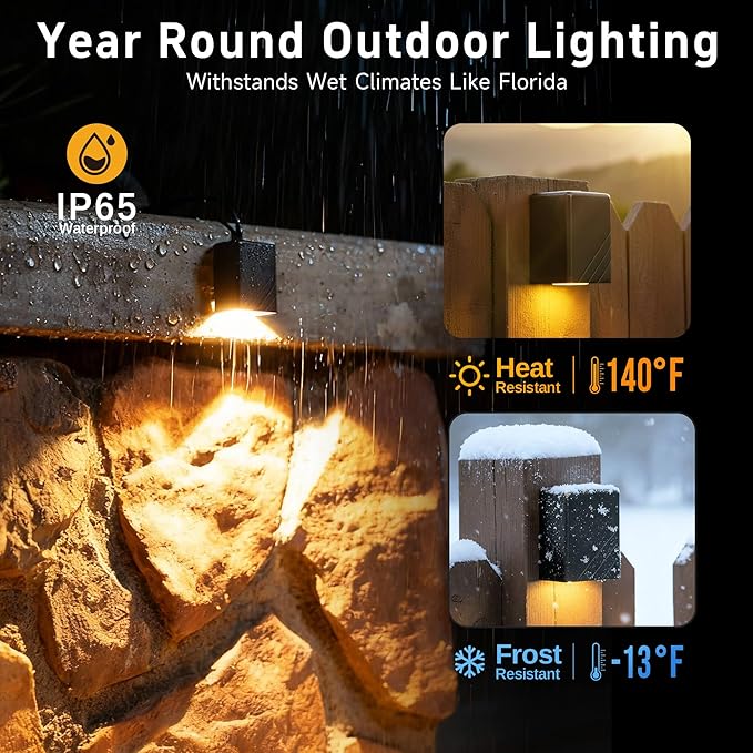 Gardenreet Low Voltage Deck Lights - 12V Solid Brass LED Step Light Outdoor, IP65 Waterproof Hardwired Wall Sconce for Fence Railing Patio 2700K Warm White 3W 216LM 2 Pack