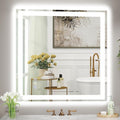 36x36 LED Bathroom Mirror with Lights, Super Bright Front & Backlit Vanity Mirror for Wall, Anti-Fog & Memory Smart Mirror, 5mm Shatter-Proof Tempered Glass, ETL Listed, Vertical/Horizontal