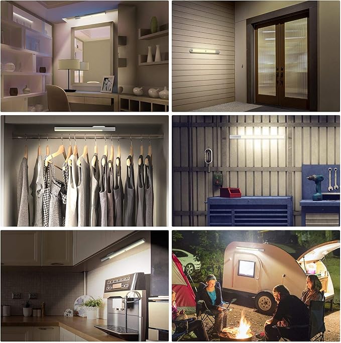 BLS LED Closet Light Battery Operated, T402 Super Bright Wireless Under Cabinet Lighting | Motion Sensor Light | Large 4500mAh Rechargeable Battery Powered | 4000K Daylight White | 180 Days Run Time