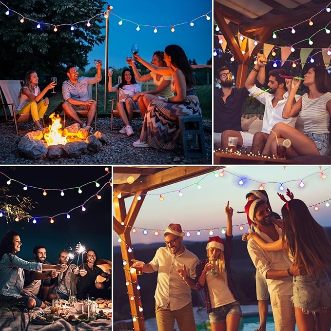 Globe Led String Lights Indoor 19 Color Changing String Lights Plug in 38ft 100 LED Fairy Lights with Remote Timer 7 Modes for Bedroom Dorm Party Camping Outdoor Christmas Lights Xmas Decoration