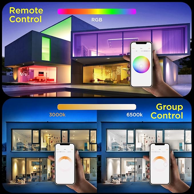 TALOYA Compatible with Apple Homekit/Siri LED Flush Mount Ceiling Light Fixture, 15.8inch 28W Smart Ceiling Light Fixture with RGB Backlight, 3000-6500K Light Changeable, for Living Room, Bedroom