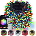 500LED Smart 4th of July String Lights App Controlled, 175FT Waterproof Red White and Blue Lights, Patriotic RGB Color Changing Twinkle Light with Remote & Timer Indoor Outdoor for Memorial Day Decor