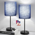 Lynnoland 2 Pack Touch Control Table Lamps with 2 USB & AC Outlet, 3-Way Dimmable Bedside Nightstand Lamps for Bedroom Living Room Nursery, 800 Lumens 5000K Daylight Bulbs Included