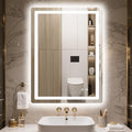 Delma LED Bathroom Mirror with Lights, 32x24 Vanity Mirror for Bathroom Wall, Anti-Fog, Dimmable, Front Lit & Backlit, Memory Function, Shatterproof Tempered Glass, 3 Color Modes(Horizontal/Vertical)