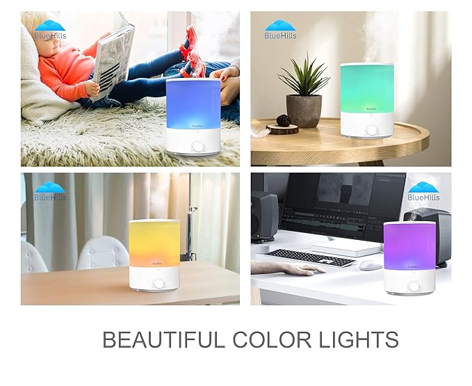 BlueHills Premium Set of Two Large 2500 ML and 4000 ML XL Essential Oil Diffusers Humidifier Combo for Large Room Home with Décor LED Lights Great Gift – Value Pack of White