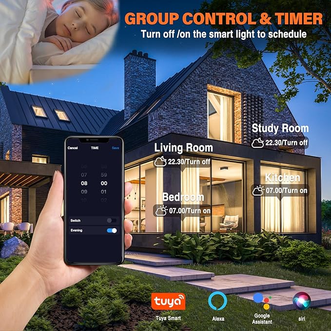 6Pack Smart RGB Recessed Light 6Inch,Ultra-Thin Canless LED Downlight,2.4GHz Wi-Fi Bluetooth Direct Connect,2700K-6500K,12W,1080LM,Work with App/Alexa/Google Assistant/Siri