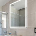 JONATHAN Y MIR100A-3236 Pax 32 in. W x 36 in. H Small Rectangular Frameless Antifog Front/Back-Lit Wall Bathroom Vanity Mirror with Smart Touch