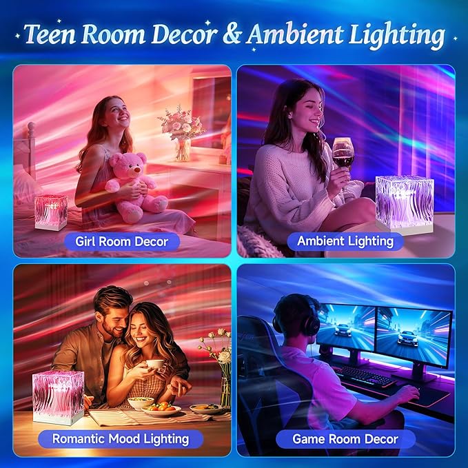 Aurora Light Projector for Bedroom,White Noise Sound Machine for Sleeping Adults+18 Colors+Bluetooth Music+Remote Control Northern Lights Projector Ambient Lighting,Cool Things for Teen Girl Gift