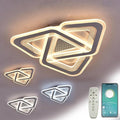 20-inch Triangle Ceiling Light Fixture Dimmable LED Bedroom Light with Remote & App Control, Unique Modern Flush Mount Lights Easy to Install, 80W Super Bright for Low Ceiling in Living Room