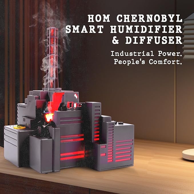 HOM Chernobyl Smart Diffuser & Humidifier – 250ML Ultrasonic Mist Machine with 7 LED Lights, App Control, Auto Shut-Off – Aromatherapy Essential Oil Diffuser for Home, Bedroom, etc. – Oil Not Included