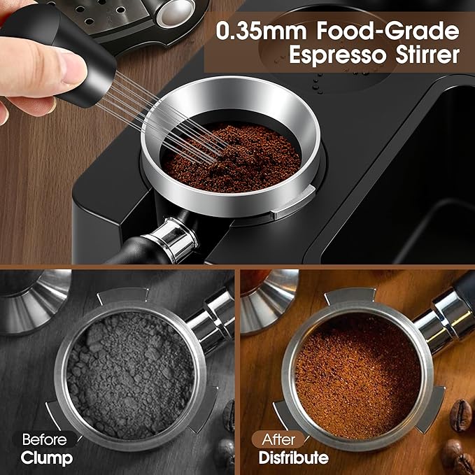 Reoszeank 54mm Espresso Accessories Kit, Espresso Knock Box and Tamping Station, Coffee Tamper, Distributor, WDT Distribution Tool, Dosing Funnel and Puck Screen Set Fits Breville 54 mm Portafilter