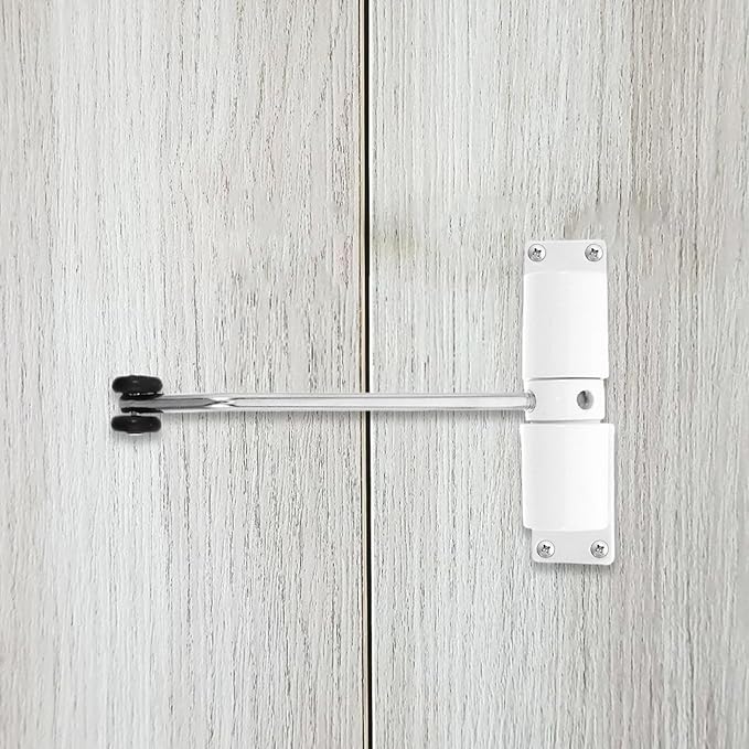 NUOBESTY Automatic Adjustable Spring Door Closer Silent Heavy Duty Aluminum Alloy for Home and Office with Pneumatic Mounting and Position Control Random Color