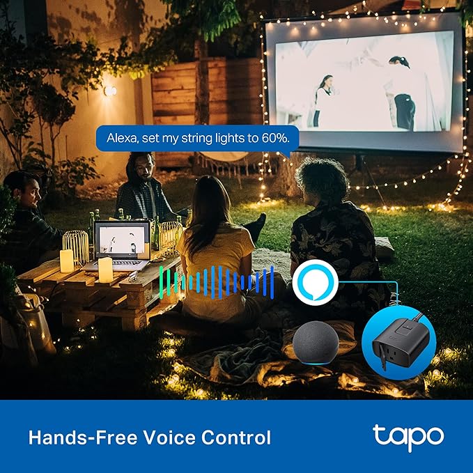 Tapo Outdoor Smart Dimmer Plug for Outdoor Lights, Matter, Energy Monitoring, App Control, IP65 Weather Resistant, Works with Siri, Alexa, Google, ETL Certified, 150WLED/CFL, 2.4GHZ WiFi Only, P430M