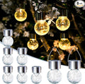 SOLPEX Hanging Solar Lights Outdoor, 8 Pack Decorative Cracked Glass Ball Light, Solar Powered Waterproof Globe Lighting, Hanging Globe Solar Lights for Garden, Yard, Patio, Lawn, Flower Bed