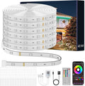 Outdoor Led Strip Lights Waterproof 400ft, Ip68 Outside Led Light Strip Waterproof with Remote and App Control, Exterior Music Syne RGB Led Rope Lights for Bathroom, Party Home Decor (2*200ft)