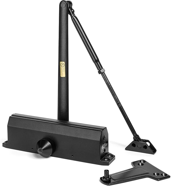 Dynasty Hardware Door Closer, Grade 1 Heavy Duty Commercial Hydraulic Closer, Self-Closing, Adjustable Spring Size 1-4, ADA Compliant, Surface Mount, Sprayed Duronotic Bronze, Series 1614