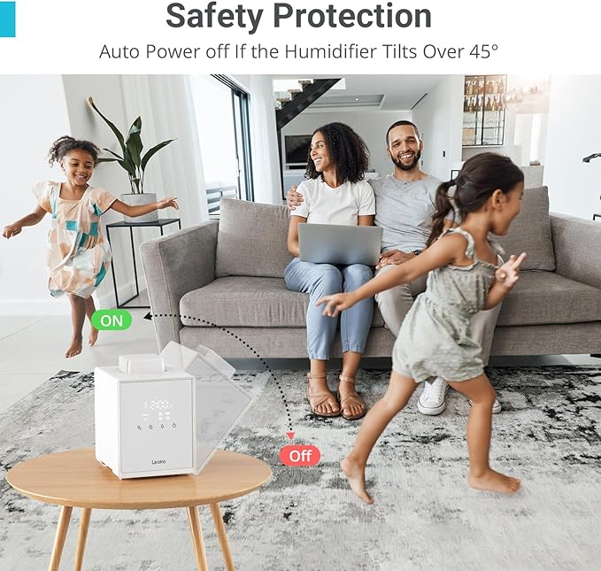 Stainless Steel Humidifier, 3L Warm Mist Humidifier, Easy Clean with Warm Steam Humidifier, Healthy Air Mist Humidifiers for Bedroom Living Room, with Sleep Mode and Auto-off Setting