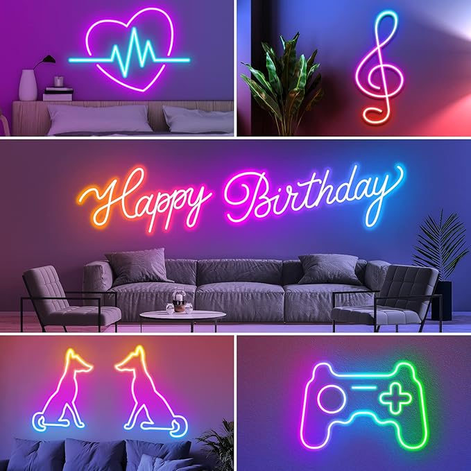 32.8Ft Neon Rope Lights,Flexible Led Rope Lights Control with App/Remote,Multiple Modes RopeLights,IP65 Outdoor RGB Led Neon Lights NonWater Resistant,Music Sync Gaming Led NeonLight Strip (120FT)