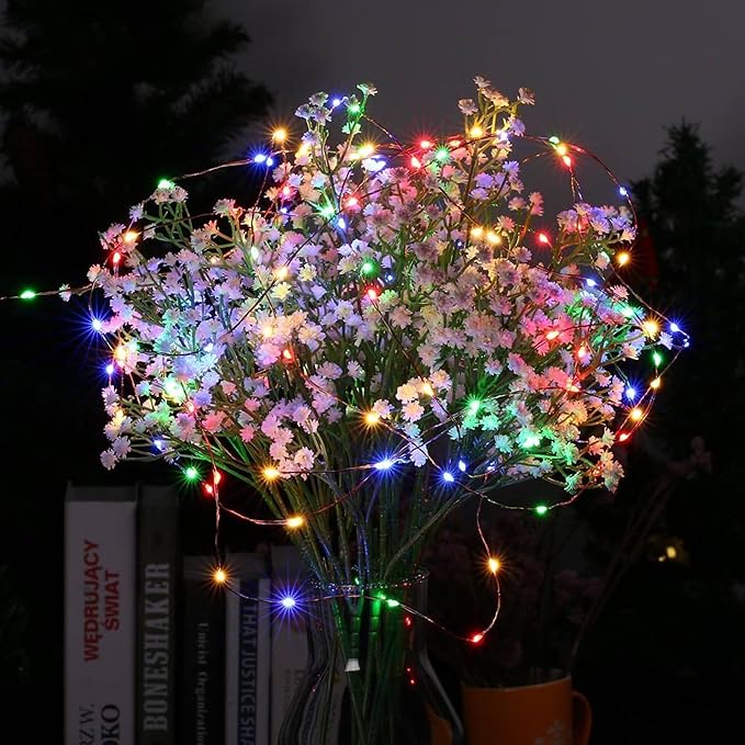 Joomer Fairy String Lights 66FT 200 LEDs Plug in Fairy Lights Indoor Copper Wire String Light DIY for Bedroom, Parties, Wedding, Christmas, Outdoor, Indoor Decoration (Multicolor, Non-Connectable)
