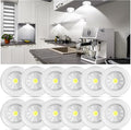 Macarrie 12 Pack Wireless LED Puck Lights, Under Cabinet Lighting, 70 Lumens Portable Touch Light, Stick on Battery Powered, for Kitchen Closets Cabinets Garage Bedroom Shelf(Classic Style)