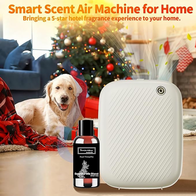 Smart Scent Air Machine Pro for Home, Waterless Essential Oil Diffuser, 400ML Diffuser with 100ML White Tea Essential Oil for Large Room and Commercial Use, Cover Up to 2000 Sq.Ft
