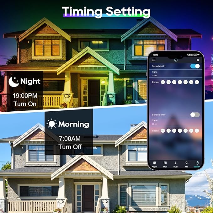 Led Strip Lights for Bedroom, 200ft Led Lights,with Remote and Application Control RGB Color Changing LED Strip Lights, Music Sync,24V for Outdoor Room Home Party Christmas Decoration